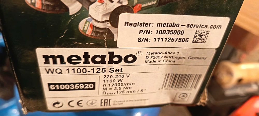 Metabo szlifierka kątowa WQ1100 - 125s nowa