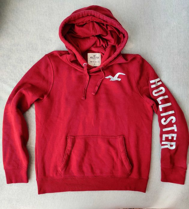 Hollister bluza męska M okazja oryginalna bordowa z kapturem