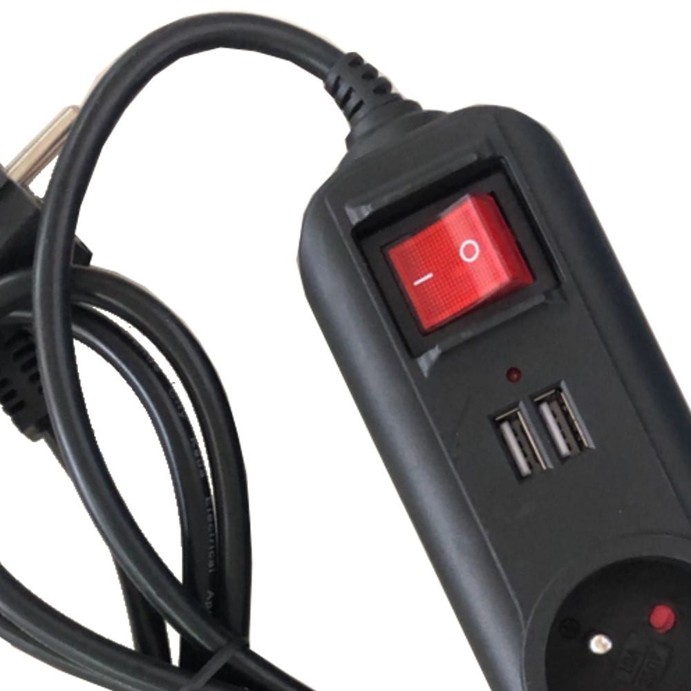 Przedłużacz z gniazdkami usb 1,5m KD4031