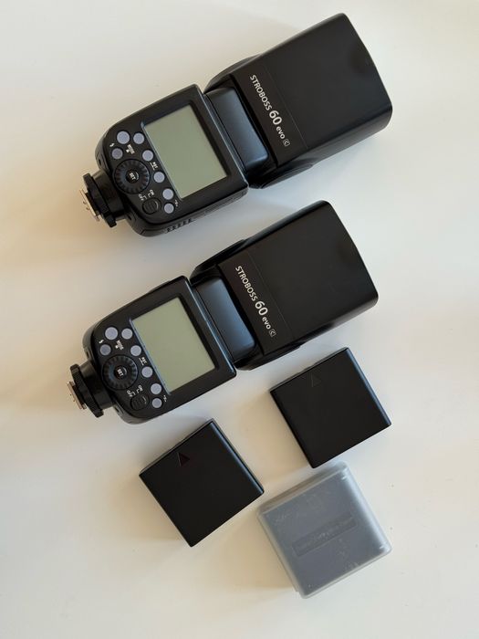 Zestaw Quadralite Strobos Evo 60 C Canon 2szt +3 baterie Godox 860 II