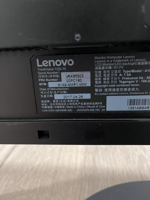 Monitor Lenovo ThinkVision T22i-10 21.5” IPS, HDMI, HUB USB, PIVOT