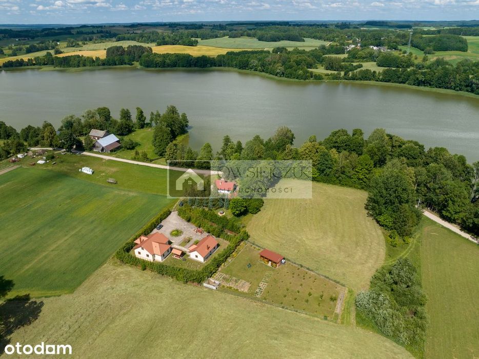 Posiadłość Mazury, 2 domy, własna plaża z pomostem