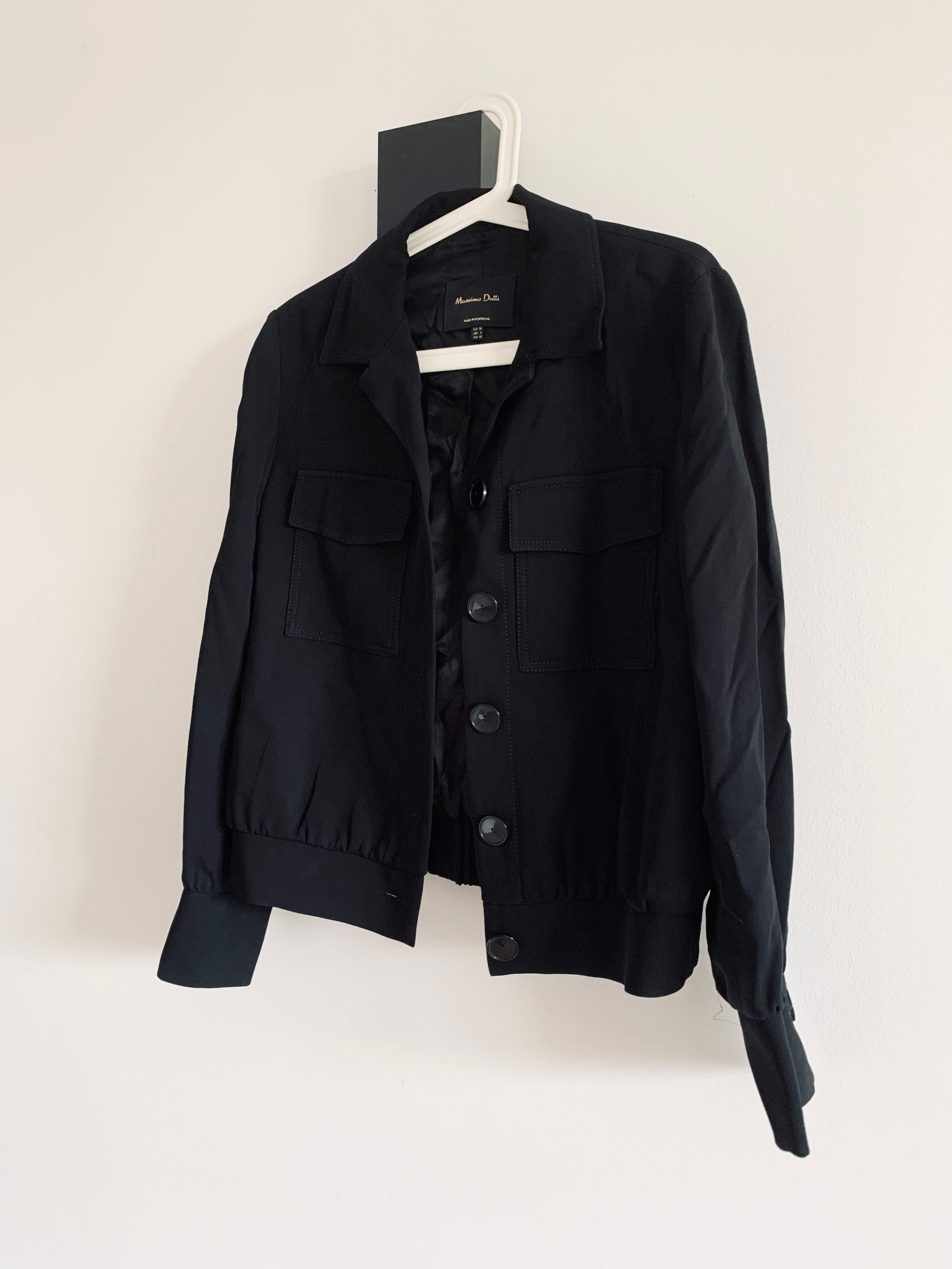 Kurtka bomberka lekka czarna Massimo Dutti Basic