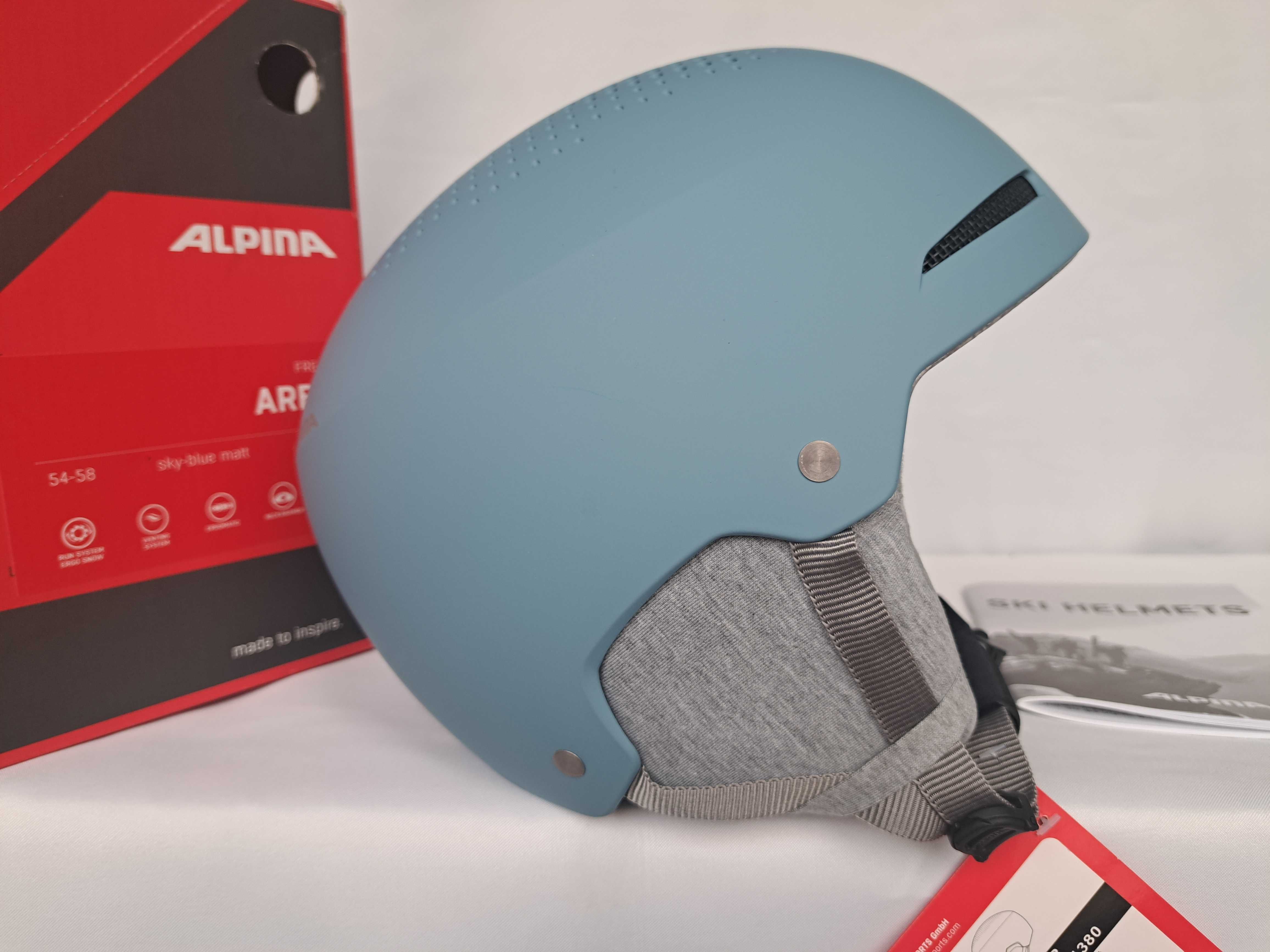 Kask Narciarski Alpina Arber Freeride Sky Blue Matt 54-58cm