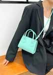 Mała torebka mini kuferek z filcu mint crossbody sweetness