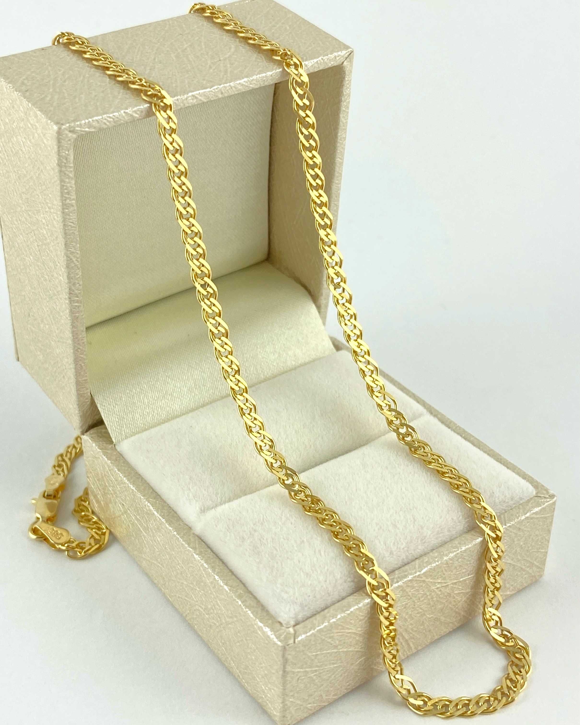 ZŁOTY łańcuszek splot "MONA LISA" pełna 3 mm PR. 585 (14K) dł. 50 cm
