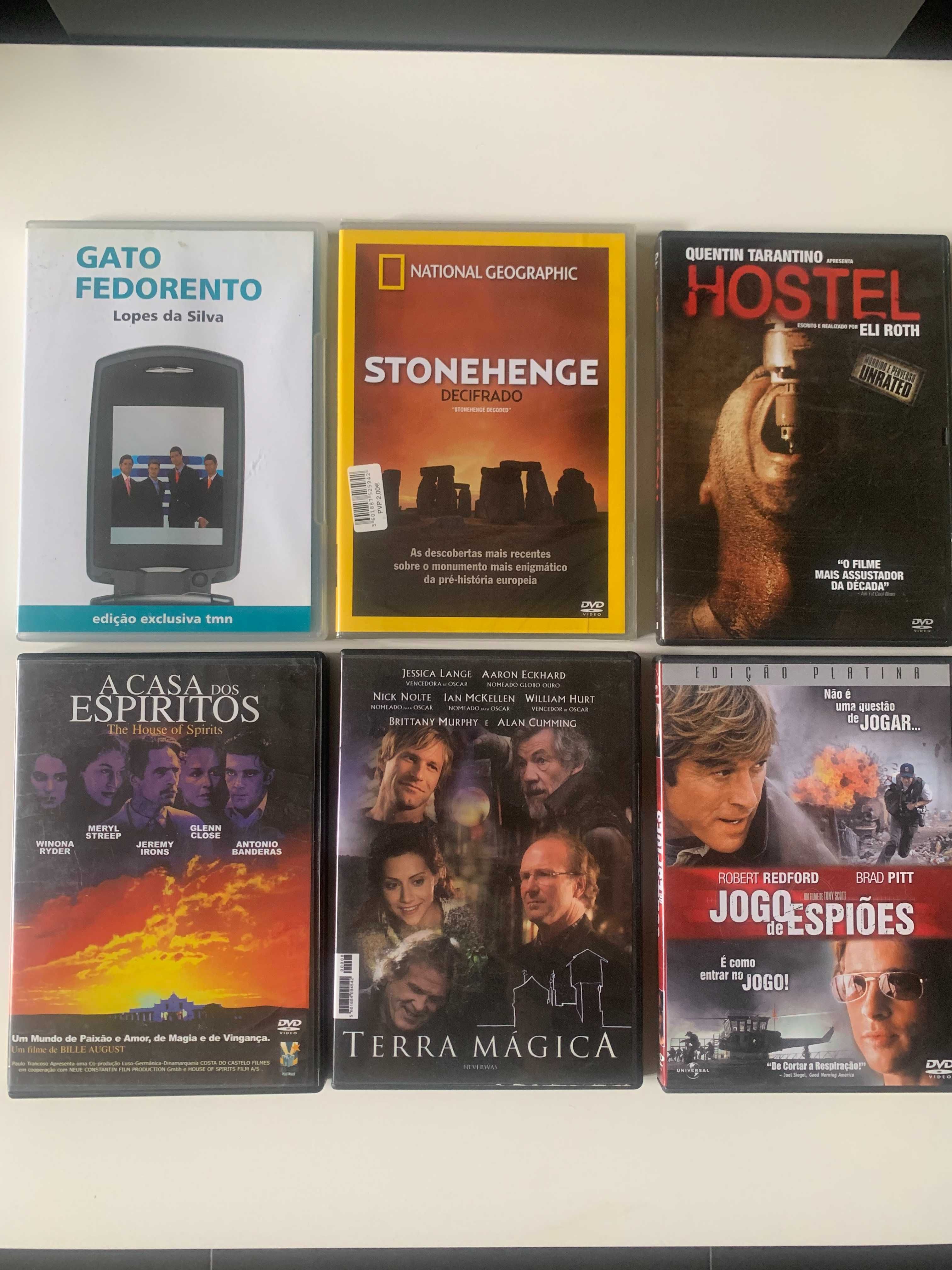 Vários DVDs Filmes e Documentários (Hostel, Stonehenge, Gato, etc)