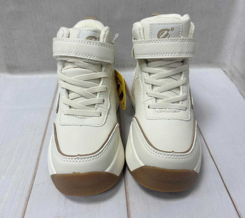 Зимові дитячі кросівки на овчині  clibee 28-32 бежеві