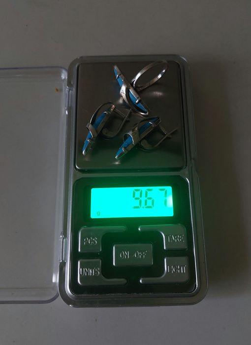 Серебро. Набор с золотыми пластинами.