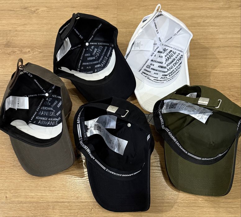 Кепка бейсболка armani AX чорна хакі біла