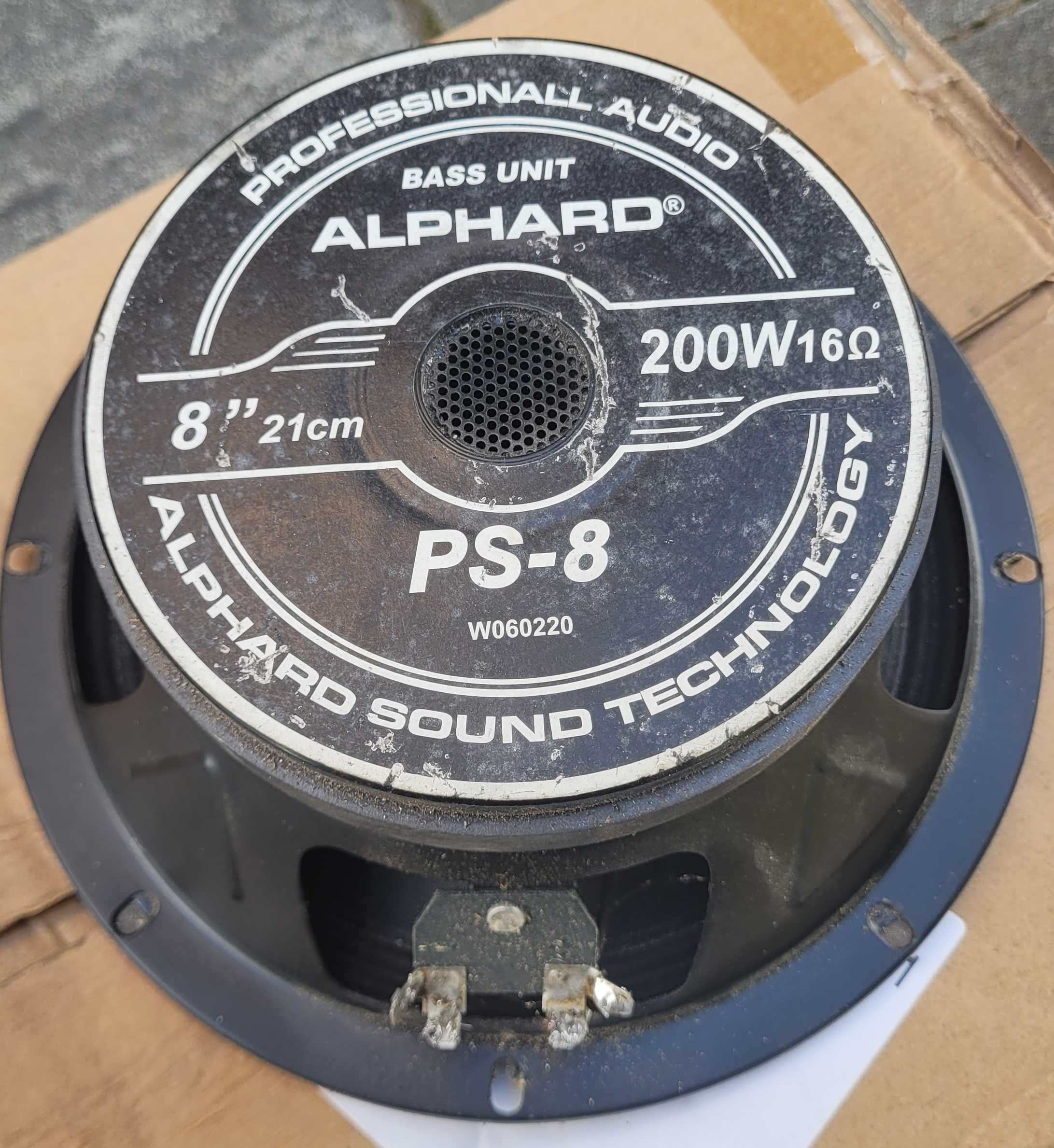 Głośnik basowy 8 cali Alphard 200W 16 ohm
