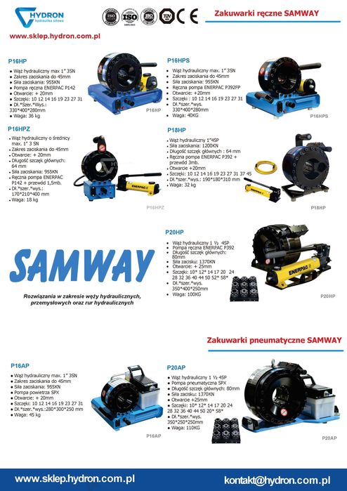 Zakuwarka ręczna P16HP 1"3SN (do 45mm) SAMWAY
