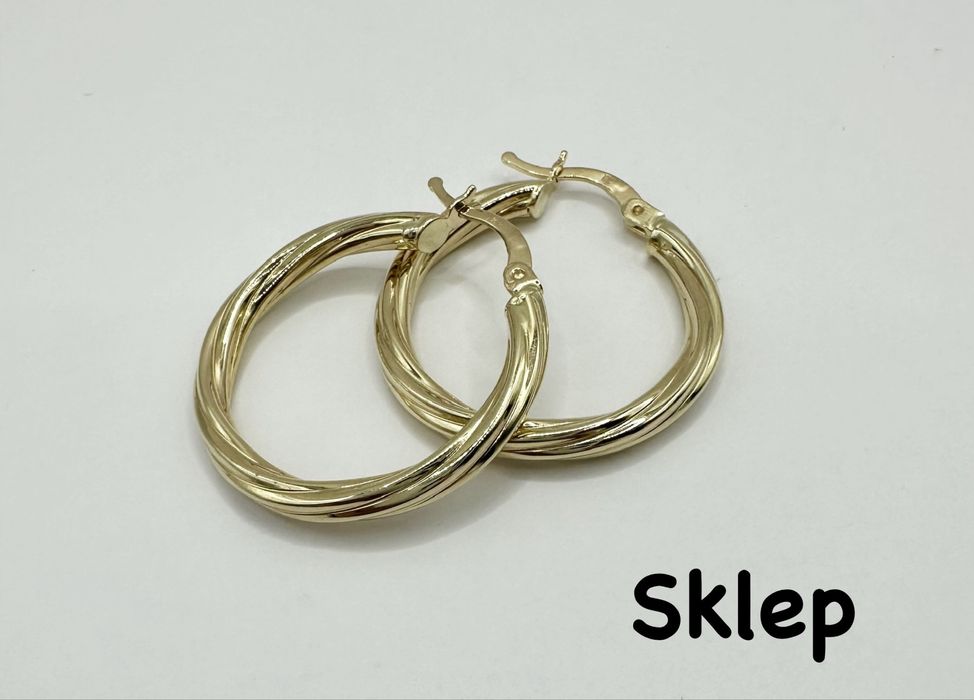 Złote Kolczyki Koła Kółka Pr.585 NOWE !!!