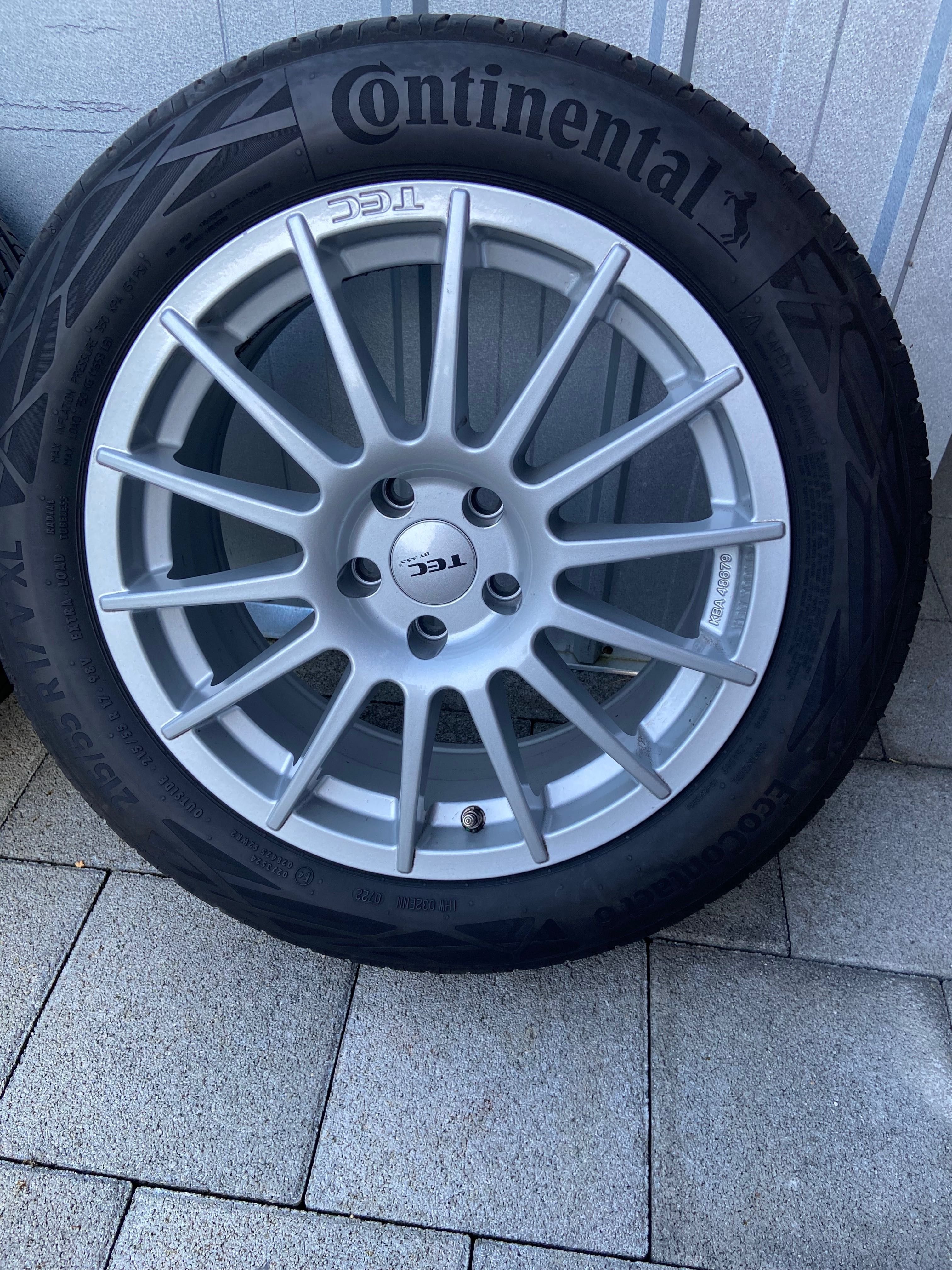 Felgi aluminiowe 17” TEC + opony Continental EcoContact 6 215/55 R17