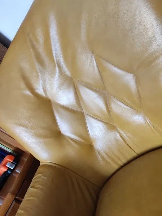 Wypoczynek ze skóry naturalnej sofa + fotel