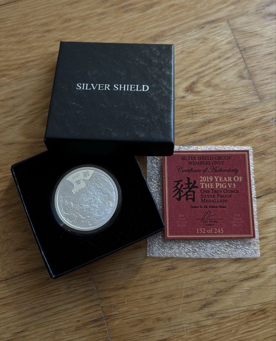 Moeda de Prata 2019 Ano do Porco V3