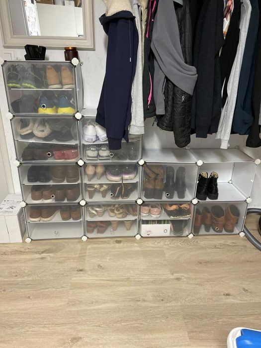 Pudełka do przechowywania modułowe mocne 8 sztuk zamykane białe