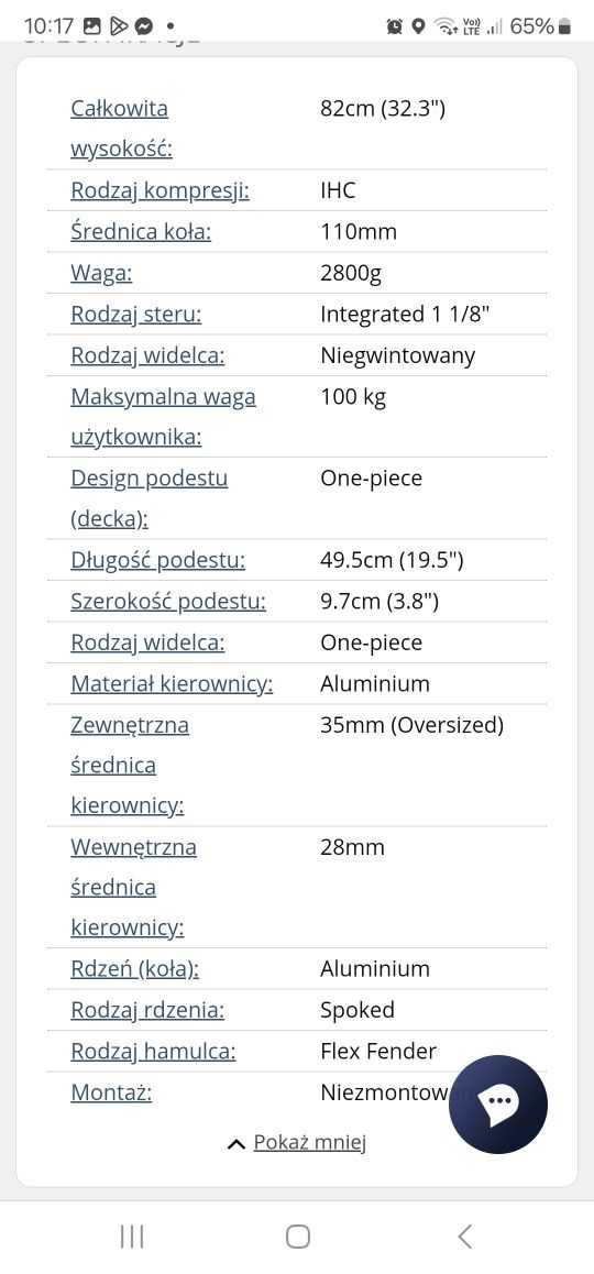 Hulajnoga wyczynowa sacrifice flyte 100