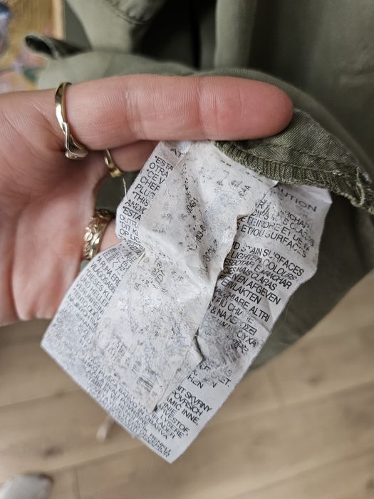 Oliwkowa sukienka z rękawem 3/4 koszulowa  damska Zara Basic lyocell S