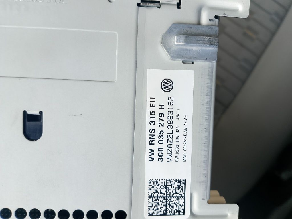Radio vw rns315 ,kod , bluetooth uszkodzone