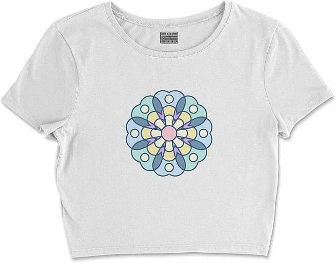 Damski T-shirt BONA basics, z nadrukiem cyfrowym Mandala
