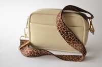 Nowy pasek do torebki materiałowy leopard