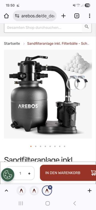 System filtrow piaskowych pompa basenowa z kulkami Arebos