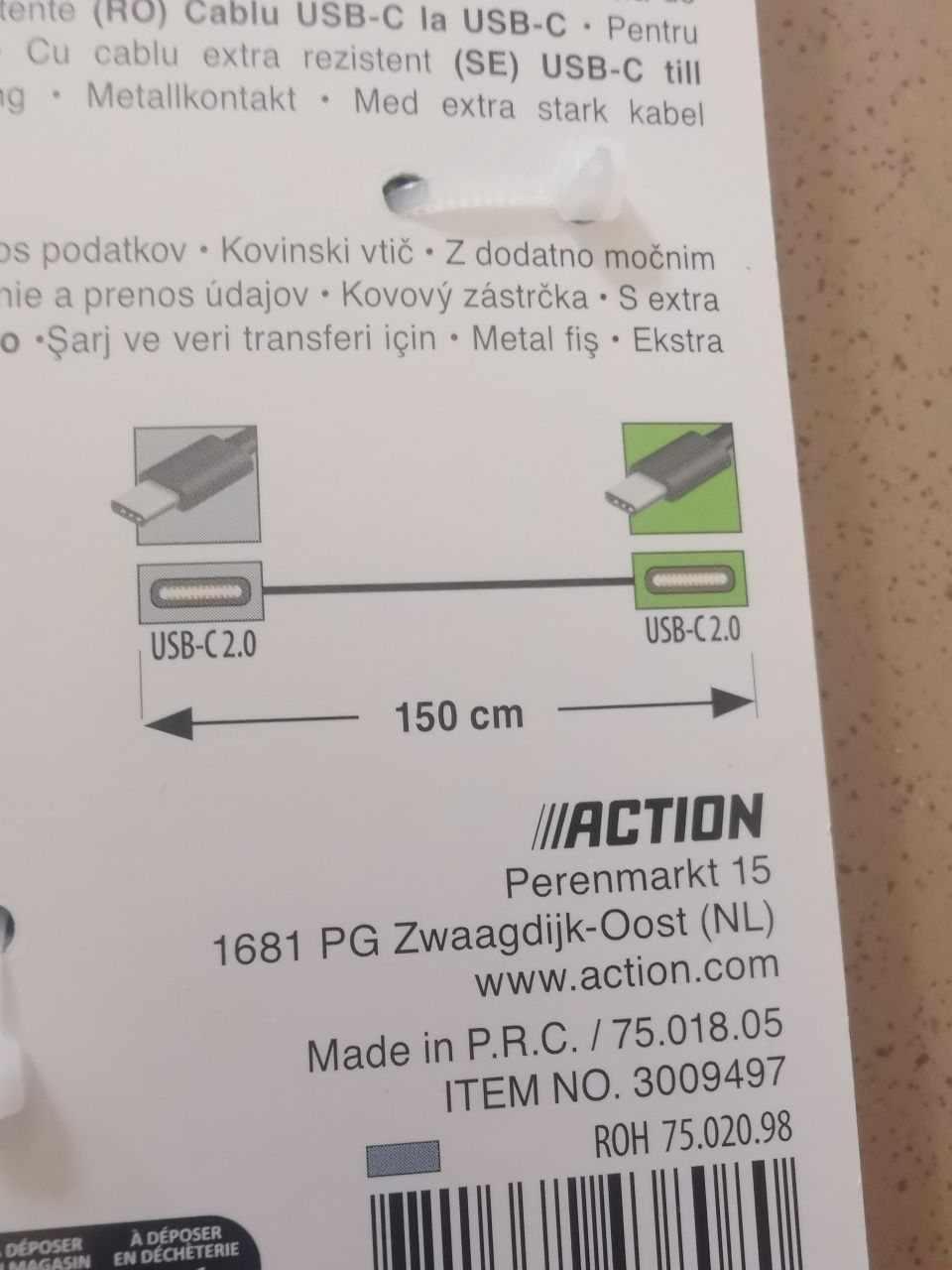 Usb C do usb C 2.0 kabel do transmisji danych i ładowania