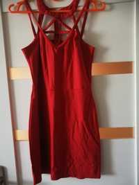 Sukienka  letnia czerwona obcisła mini r. S 36