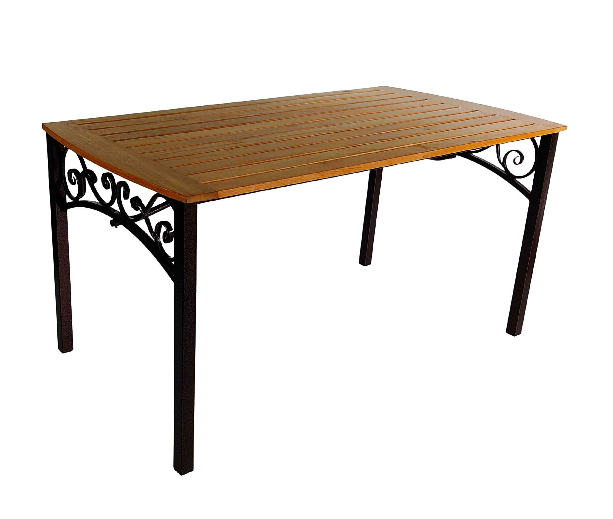 Komplet ogrodowy TEAK stół + ławka + 2 fotele (4-osobowy)