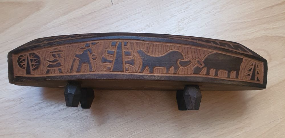 Huculska popielnica drewniana Bielsko-Biała wztm rzeźbione