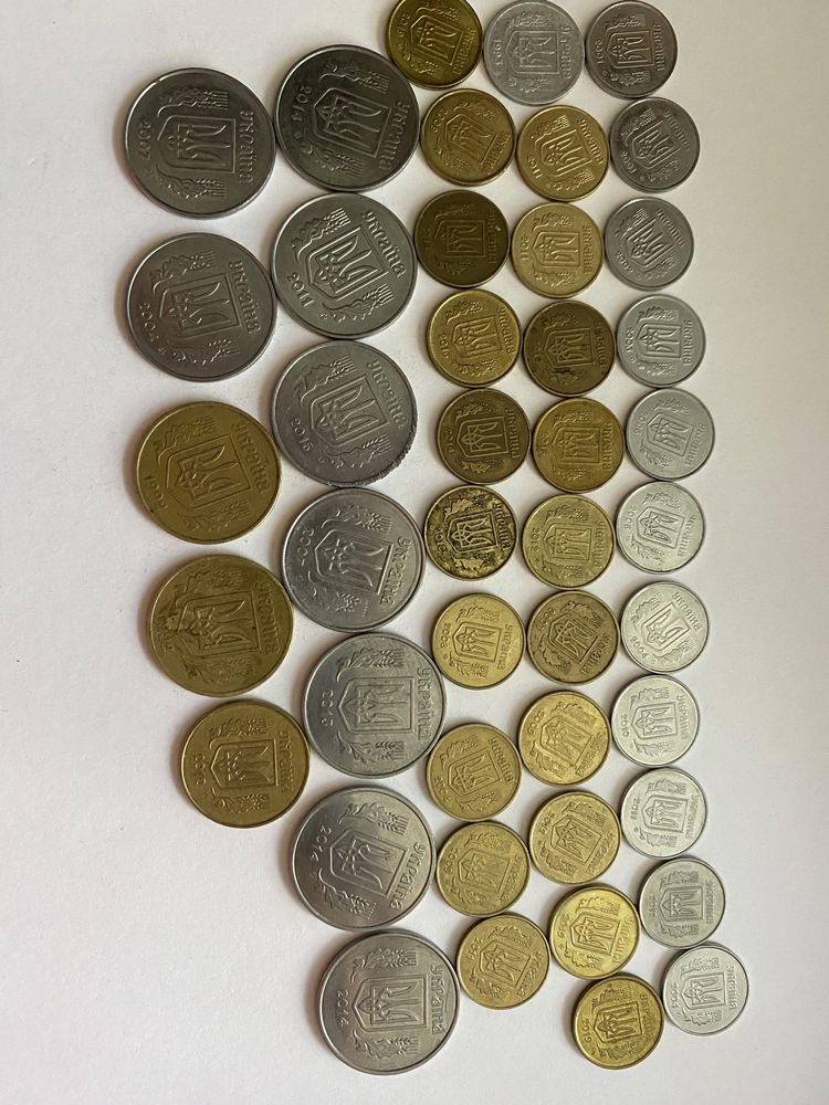 Монети 1, 2, 5, 10, 25 та 50 коп 1992-2019 р. 59 шт (є рідкісні)