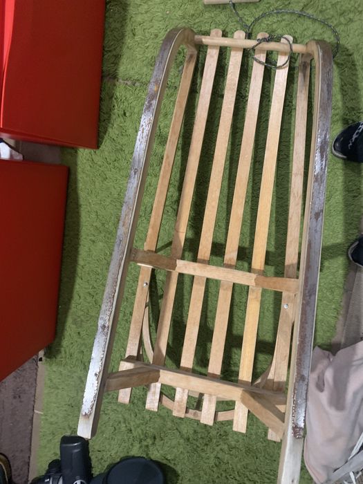 Sanki drewniane z oparciem solidne