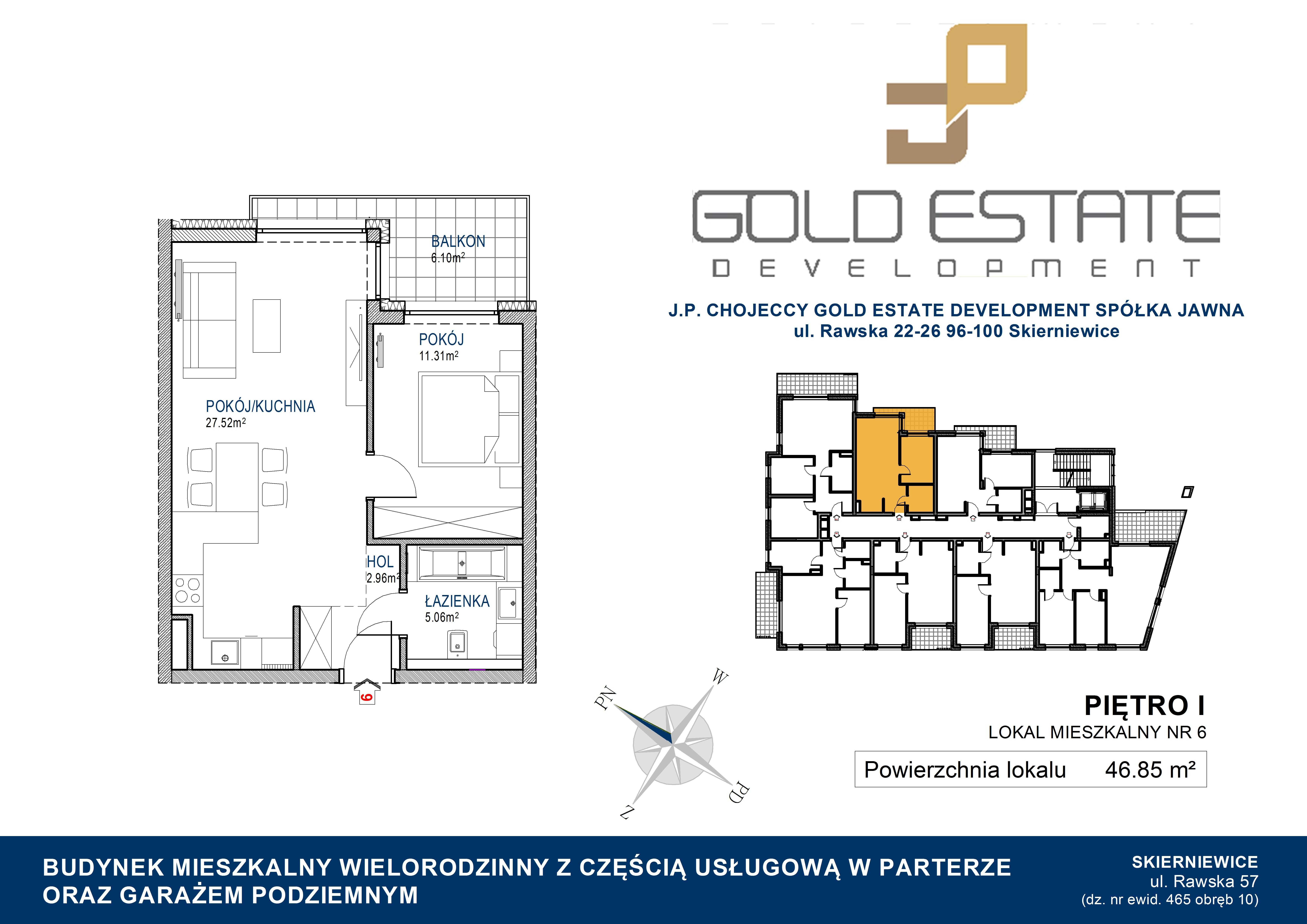 2-pokojowe mieszkanie 46,85 m² 538 775 zł 11 500 zł/m²