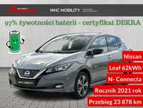 Nissan Leaf SalonPL, 1 Właściciell,Pełna historia, certyfikat baterii DEKRA - 97%