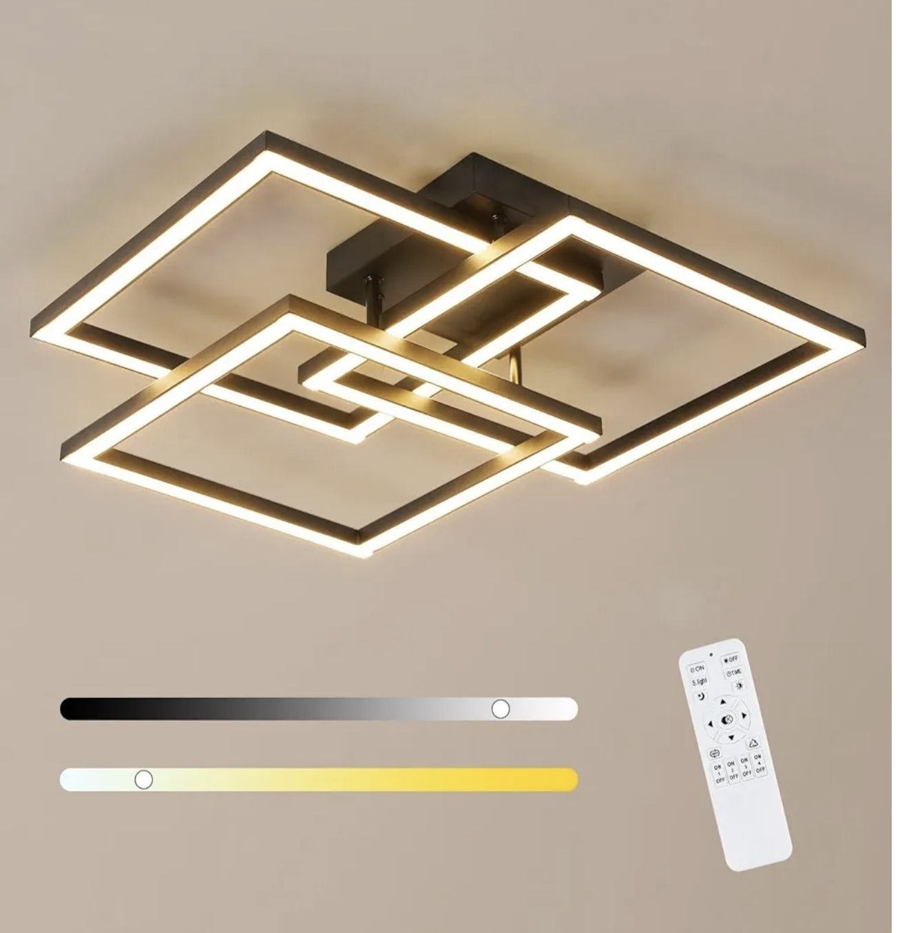 Candeiro triplo quadrado led