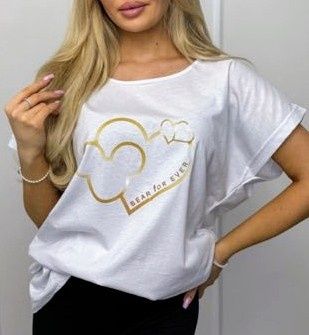 Biały oversizowy T-shirt