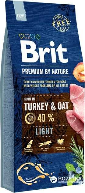 Корм для собак Brit Premium Light (индейка) 15 кг Срок: 12,25