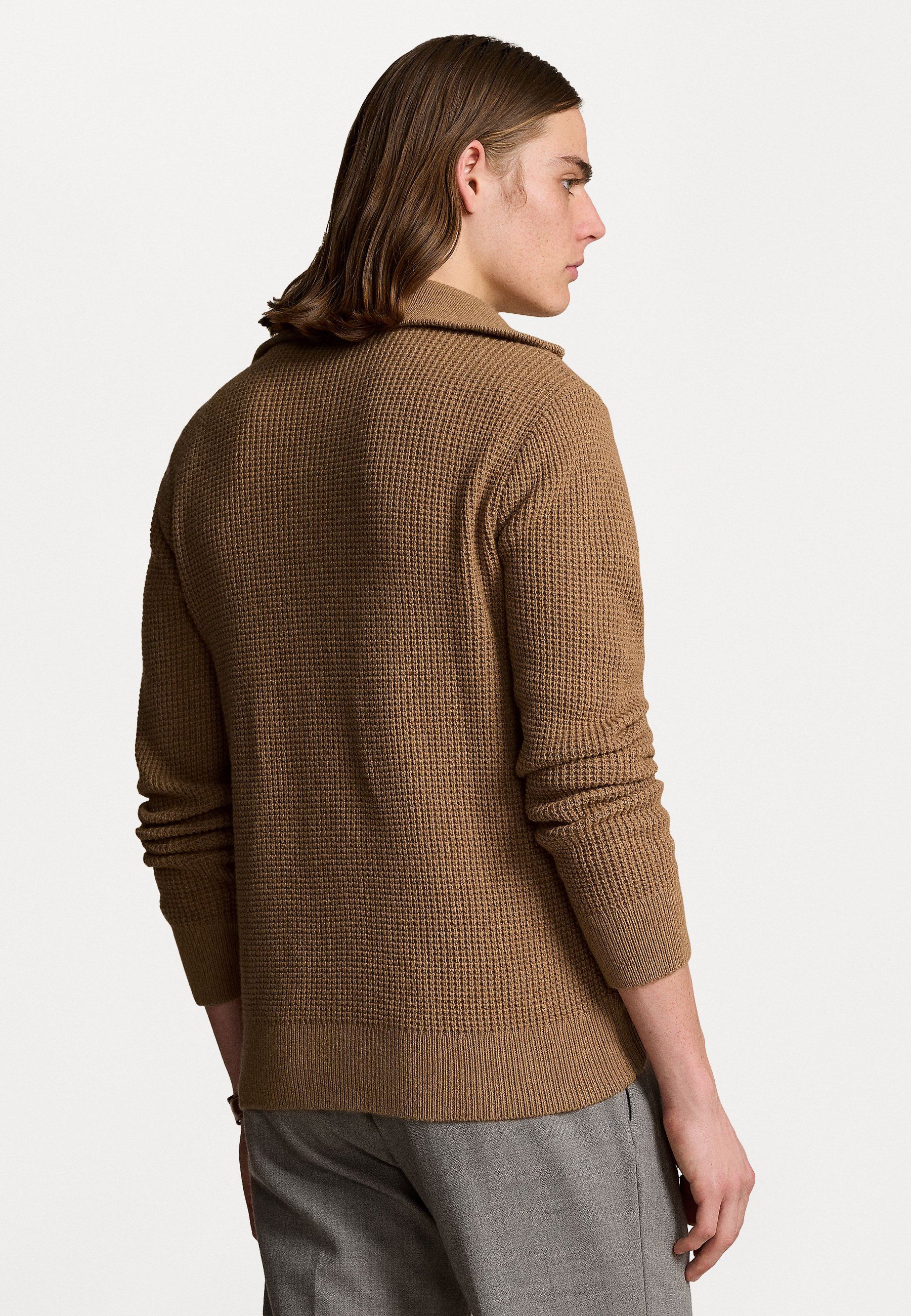 Sweter brązowy z wełną Polo Ralph Lauren M