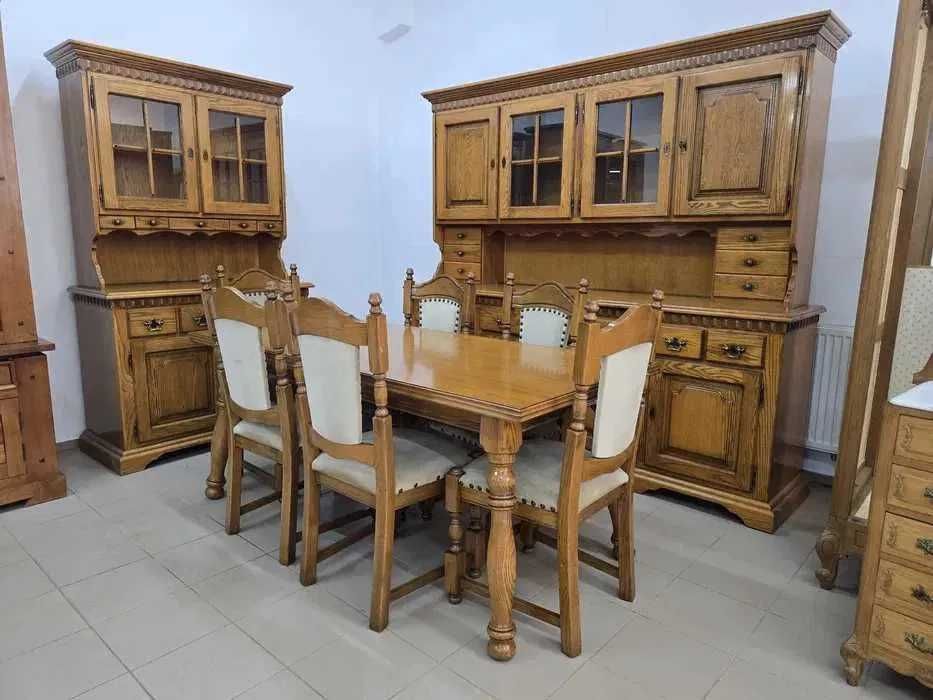 Zestaw mebli – stół, krzesła, witryna i kredens. Transport cały kraj.