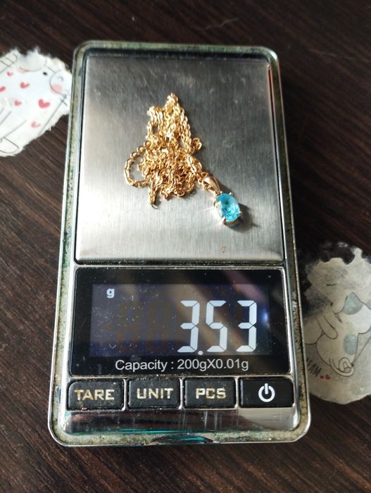 Золотая цепочка с кулончиком 46 см 3.53 грамма