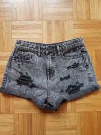 Spodenki r. XS Pull & Bear Jeansowe z wysokim stanem 34 wysoki stan