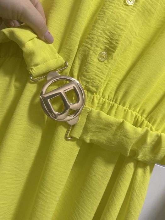 Sukienka pasek gumka zółta