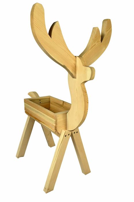 Donica kwietnik JELONEK, JELEŃ ozdoba z DREWNA na prezent ogród dom