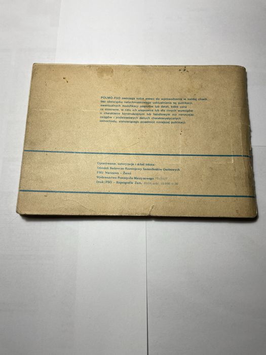 Instrukcja obslugi samochodu - Fiat 125p