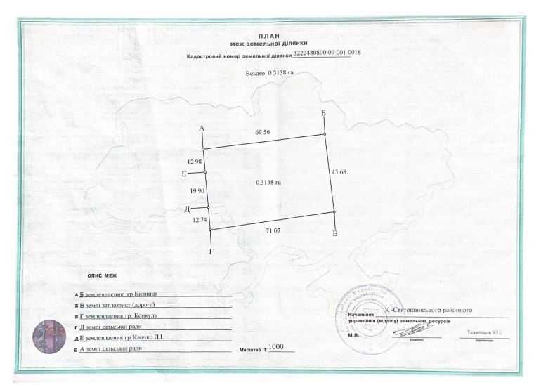 Земельна ділянка Любимівка (Буча)