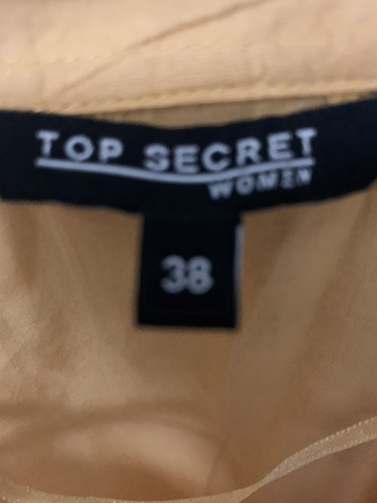 Bluzka koszulowa Top Secret 38 M żółta.lato z haftem bawełną leader