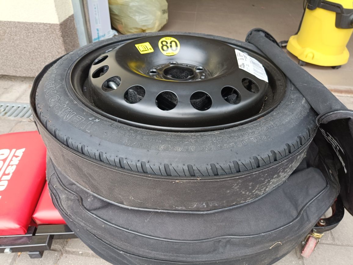 Koło zapasowe dojazdowe opel Vectra C komplet z pokrowcem i lewarkiem