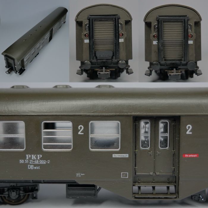 Zestaw lokomotywy parowej z wagonami skali H0