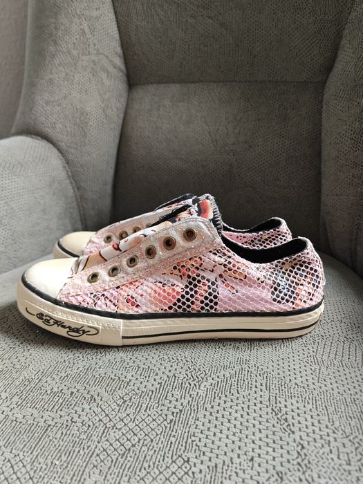 Trampki wsuwane Ed Hardy, rozmiar 38, azjatycki tattoo motyw